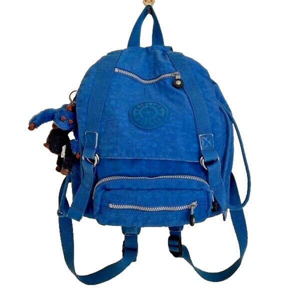 Vintage Kipling Backpack Duffle Bag Drawstring Nylon Medium, Teal - Picture 1 of 11
